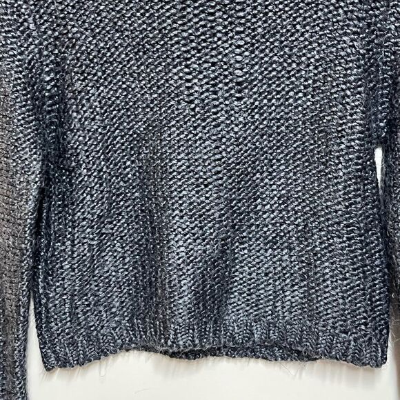 Elizabeth and James Charcoal Chunky Knit Crop Turtleneck Sweater Womens S - Picture 6 of 6